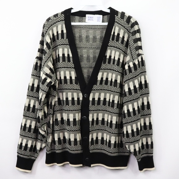 mens printed cardigan